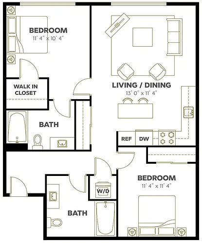 Floor plan 2X2 D1