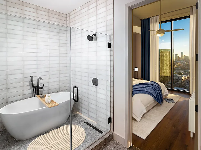 Penthouse Spa-Inspired Baths with Wet Room
