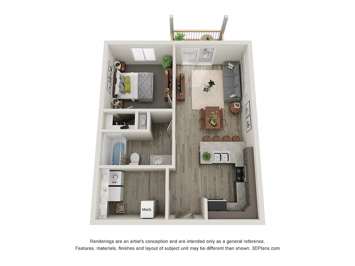 Floor plan 1 Bedroom 1 Bathroom