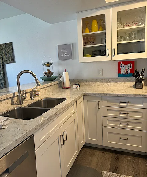 All new cabinets, sink, and dishwasher
