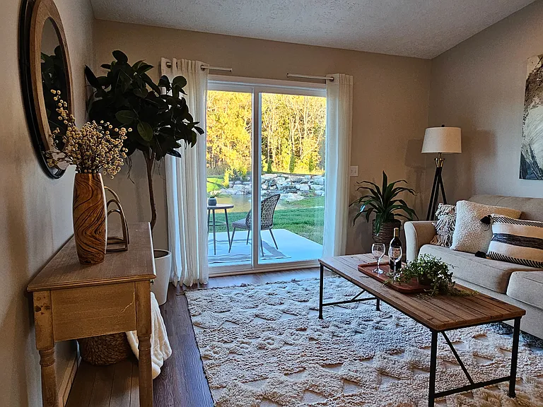 Living Space that opens to private patio area