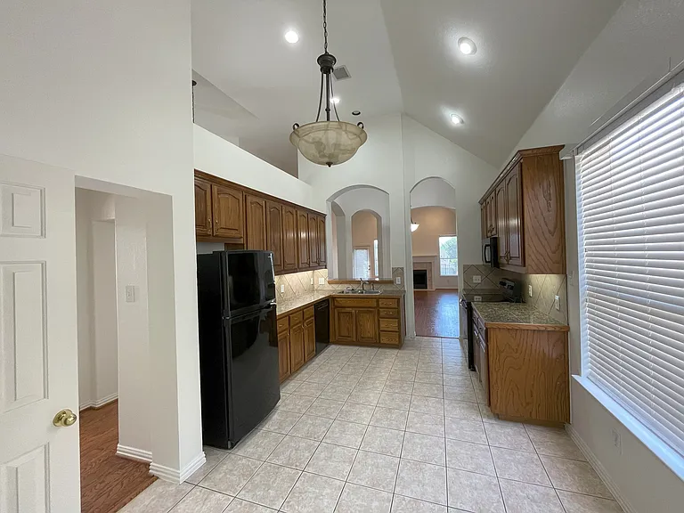 view from laundry room towards kitchen