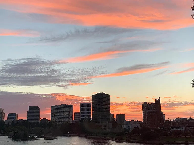 Sunset view from living room