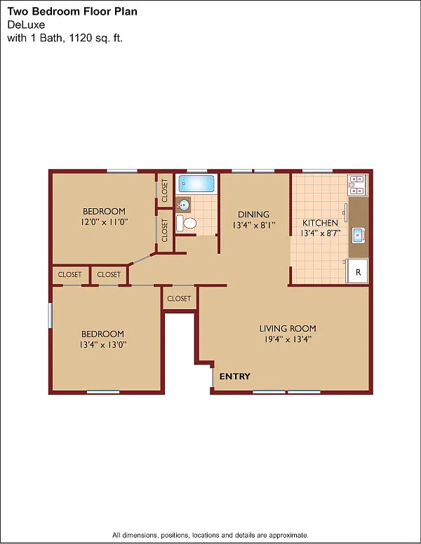 Floor plan $1.92/sq.ft. - Two Bedroom