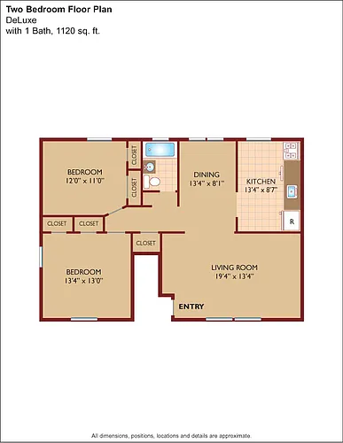 Floor plan $1.92/sq.ft. - Two Bedroom