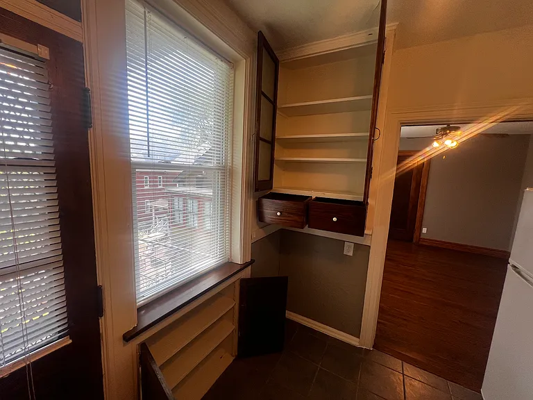 Original kitchen cabinetry.