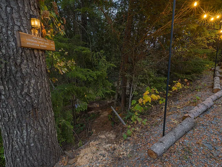 Trail loops around property