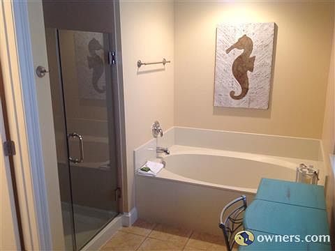 Jetted tub for two and separate shower