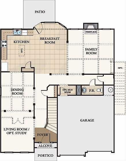 1st floor plan opt covered patio 