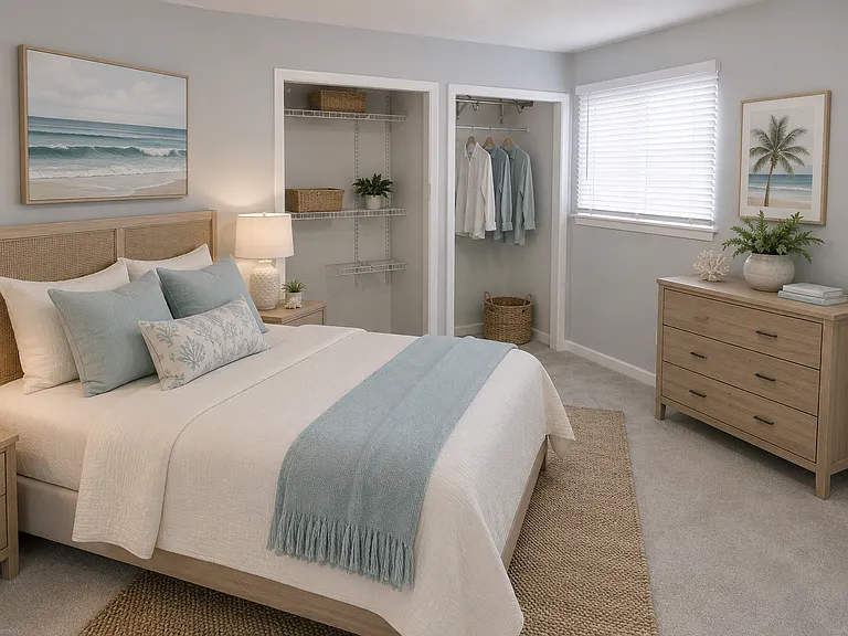 Bedroom virtually staged