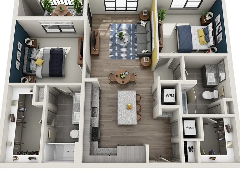 Anderson Flats - B1 - 2 Beds - 2 Baths - 1080 Sq. ft.