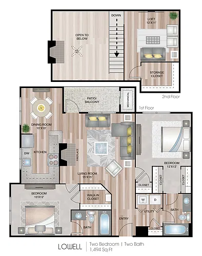 Floor plan Lowell with Loft