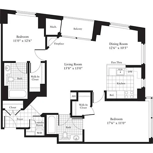 Floor plan 2 Bedrooms D