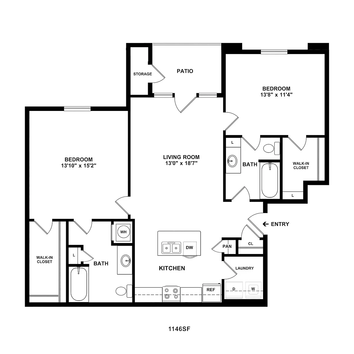Floor plan 2 Bedroom Premier