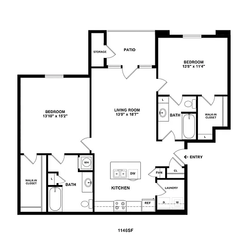 Floor plan 2 Bedroom Premier
