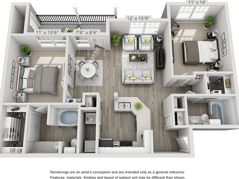 Harlowe_B1_2b 2b 1151 sqft Harlowe_B1_2b 2b 1151 sqft