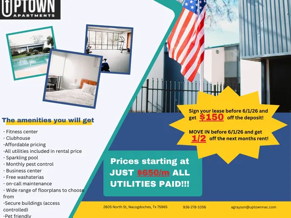 Uptown Apartments, 2805 North St #0efb66da3, Nacogdoches, TX 75965