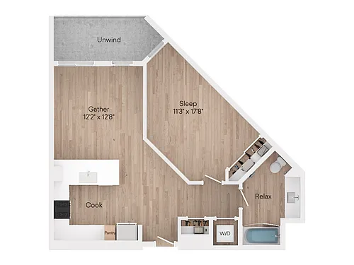 Floor plan 1x1-713