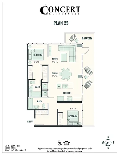 Floor plan Concert 25 2x2