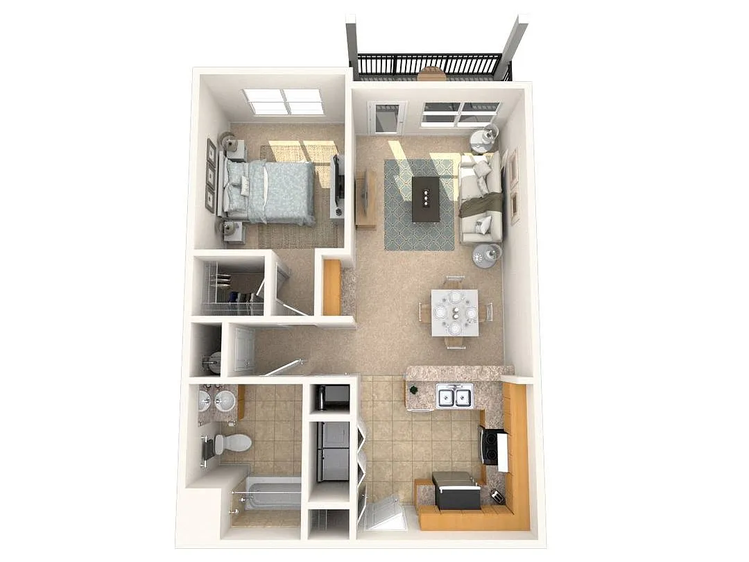 Floor plan One Bedroom One Bath