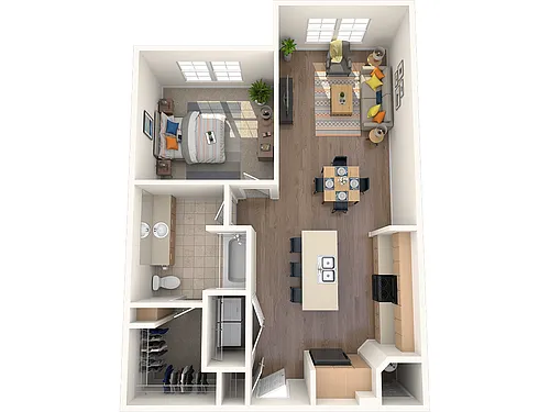 Floor plan 1 Bed, 1 Bath