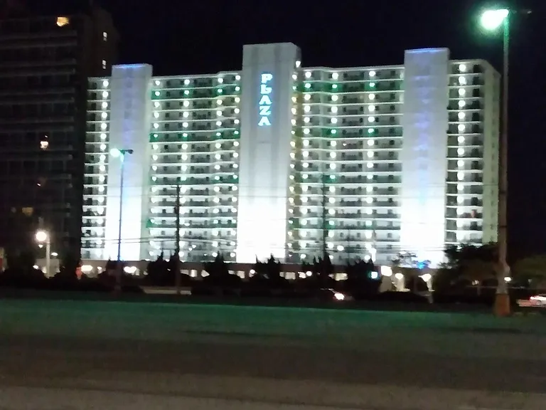 Looking towards the front of the building from across the street