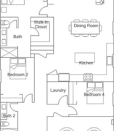 Floorplan with tentative Furniture placement