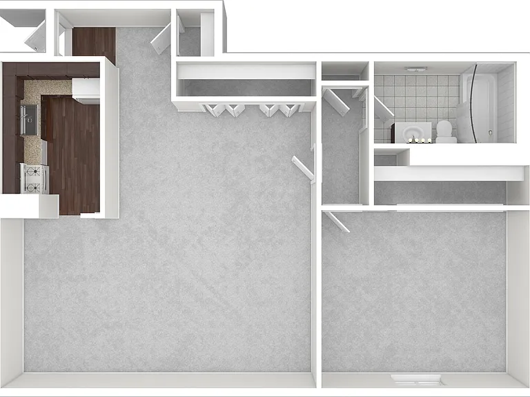 930 sq ft 1BR/1BA Plus Two Floorplan 930 sq ft 1BR/1BA Plus Two Floorplan