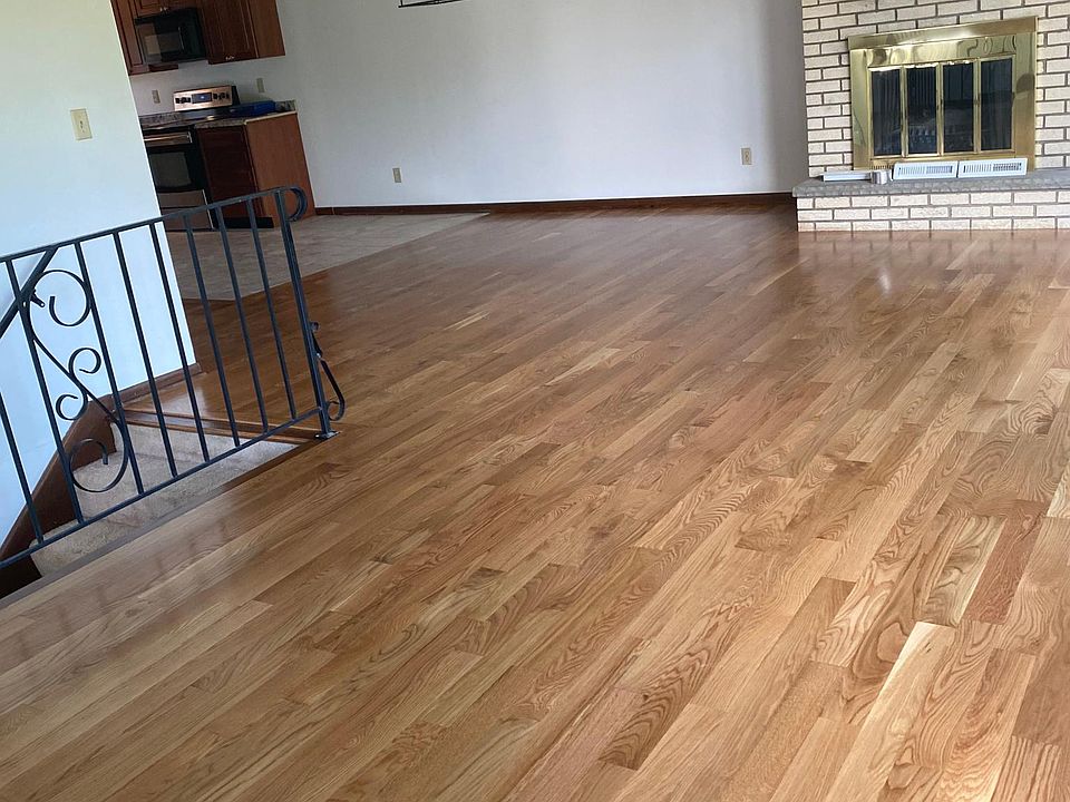 Main level living room new white oak floors