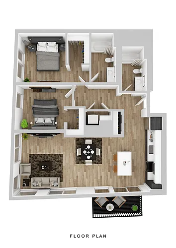 Floor plan Sitka - 2 Bed C2 Small Balcony