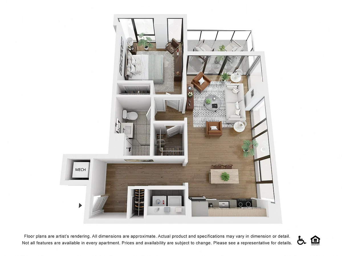 Floor plan One Bedroom B