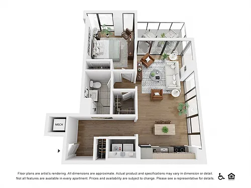 Floor plan One Bedroom B