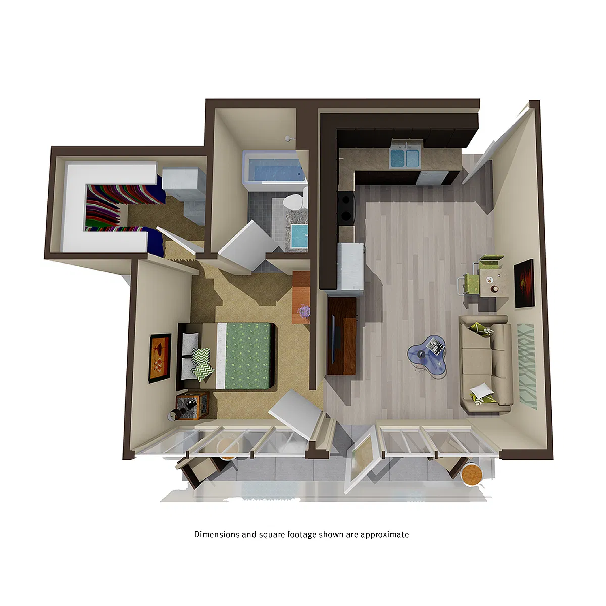 Floor plan 1BR/1BA - E