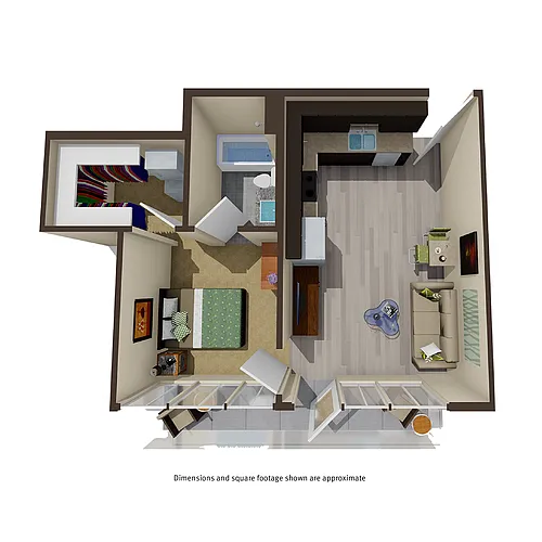 Floor plan 1BR/1BA - E