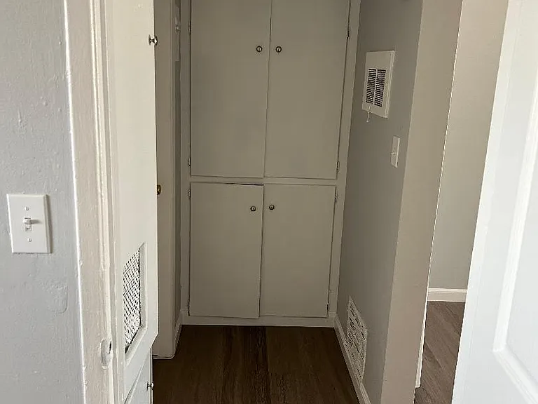 hallway with brand new linemate floor and closets
