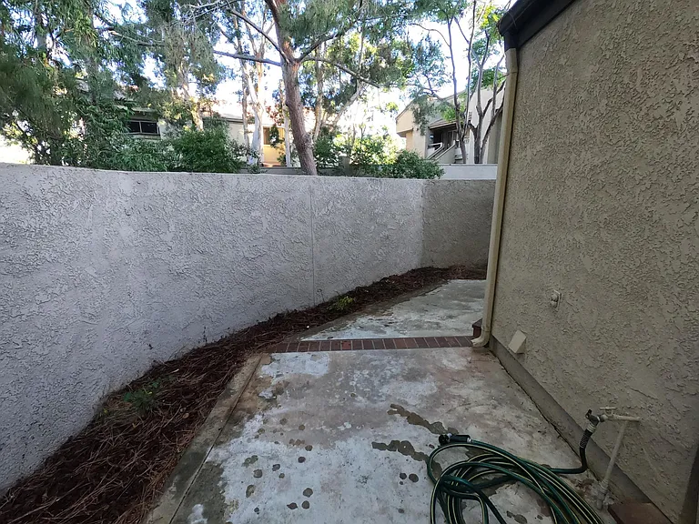 Private patio viewed from the outdoor table.