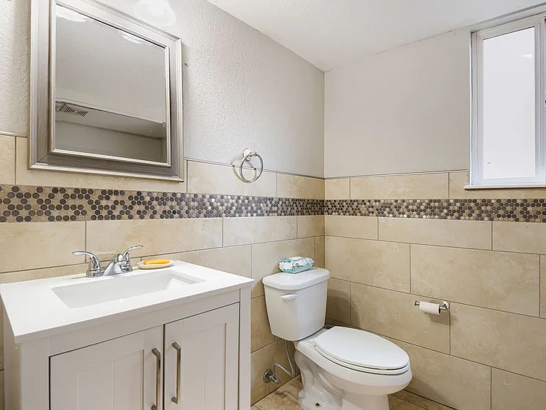 Half bathroom in laundry room