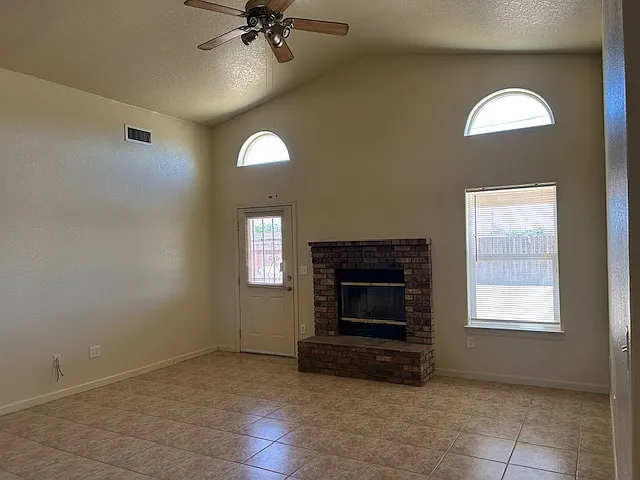 Living room area with access to back porch