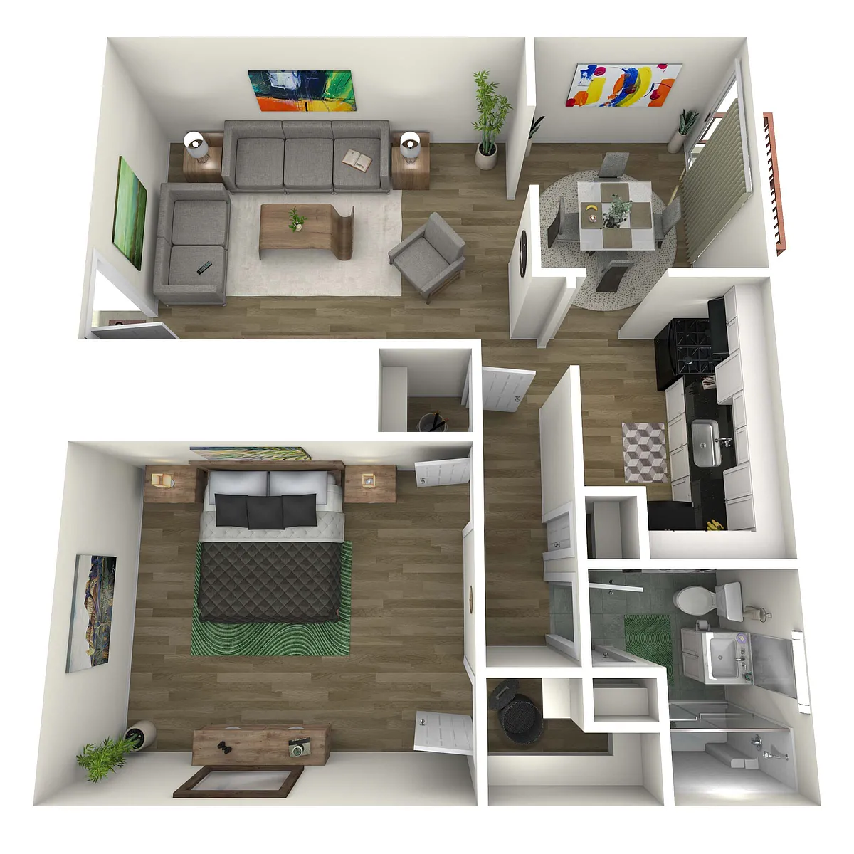 Floor plan 1 Bed 1 Bath