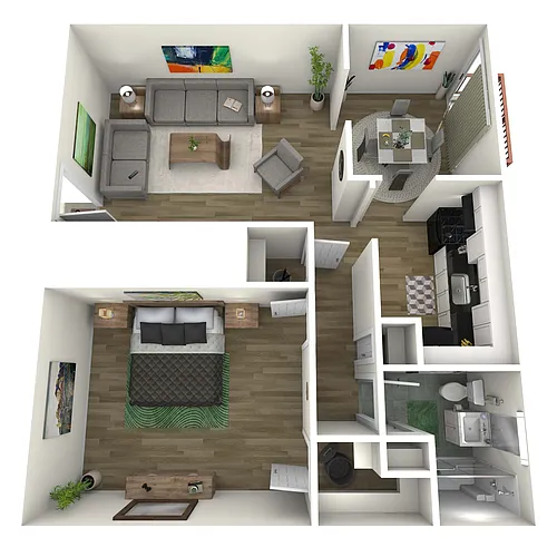 Floor plan 1 Bed 1 Bath