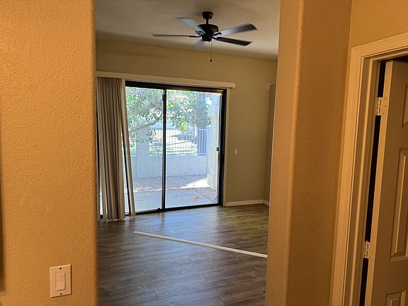 View from master bath to outdoor green belt