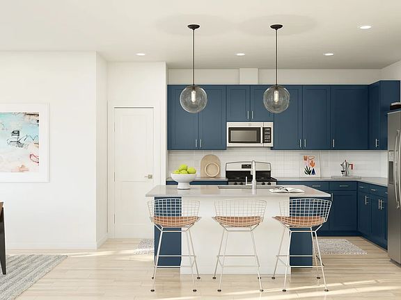Kitchen with pendant lighting