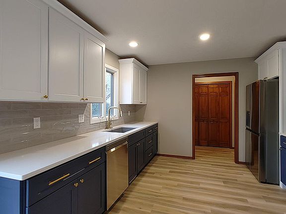 Navy & White Tall Cabinets