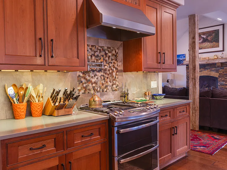 Kitchen stove - 5 burner large stove with hood