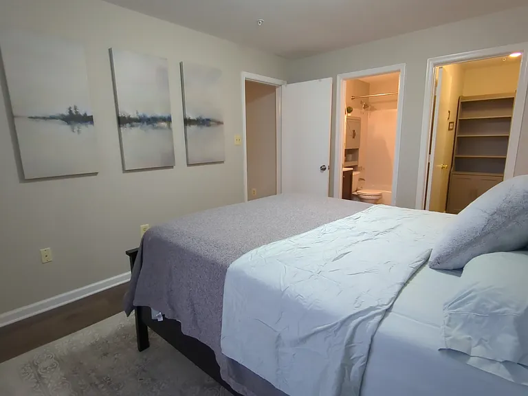 Main bedroom with walk-in closet and private full bathroom