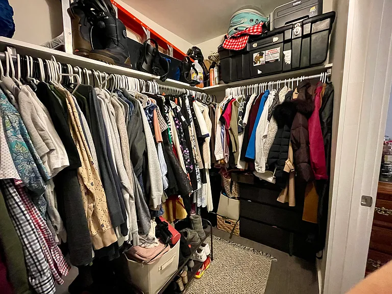Walk-in closet located in master bedroom