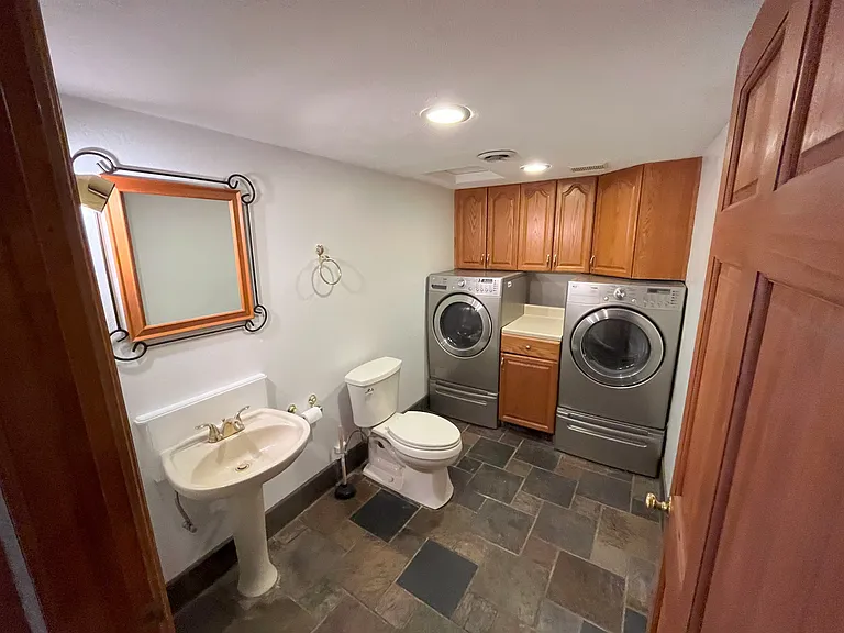 Half Bath, washer, and dryer