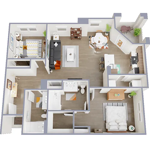 Floor plan 2 Bedroom 2 Bathroom