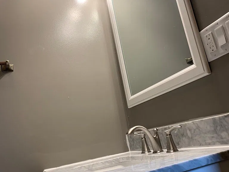 Lovely lighting and vanity in the master bath