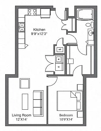 Floor plan Bottlehouse Loft 354